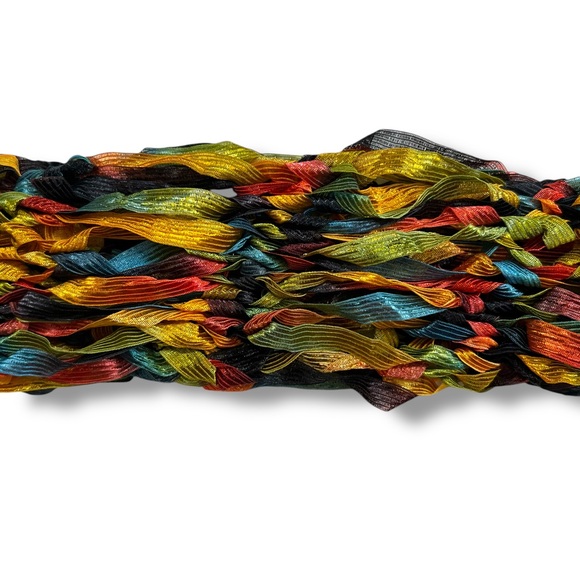 Multicolor Crinkle Ribbon Scarf - Fun! - Picture 7 of 8